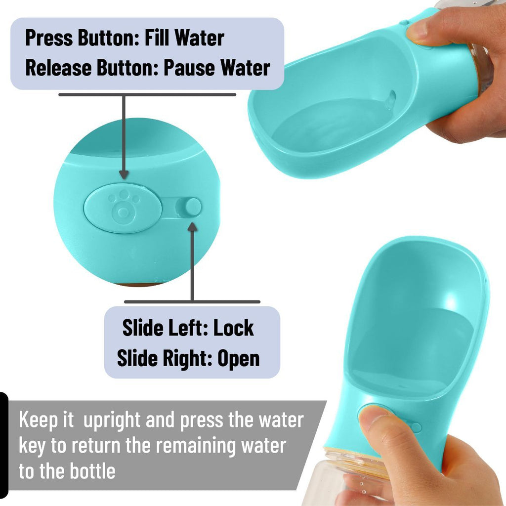 ROAMUTT portable dog water bottle – 560ml travel water dispenser