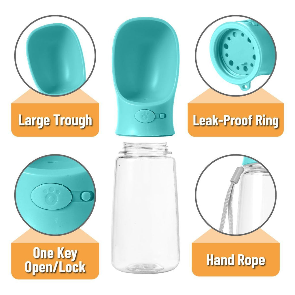 ROAMUTT portable dog water bottle – 560ml travel water dispenser