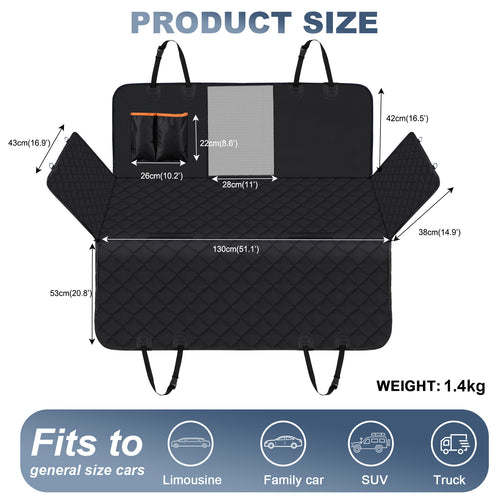 ROAMUTT Deluxe Waterproof Dog Car Hammock – full back seat protection